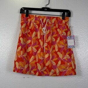 Stella Parker Sport Women's XS Floral Skort Orange Pink Moisture Wicking Pockets